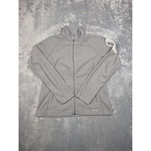 Eddie Bauer Jacket Womens Large Gray Fleece Full Zip Lightweight Outdoor Casual